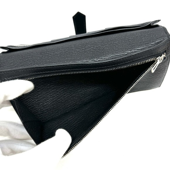 Hermes Bearn Soufflet Chevre Mysore Long Wallet Noir Black - Picture 6 of 7